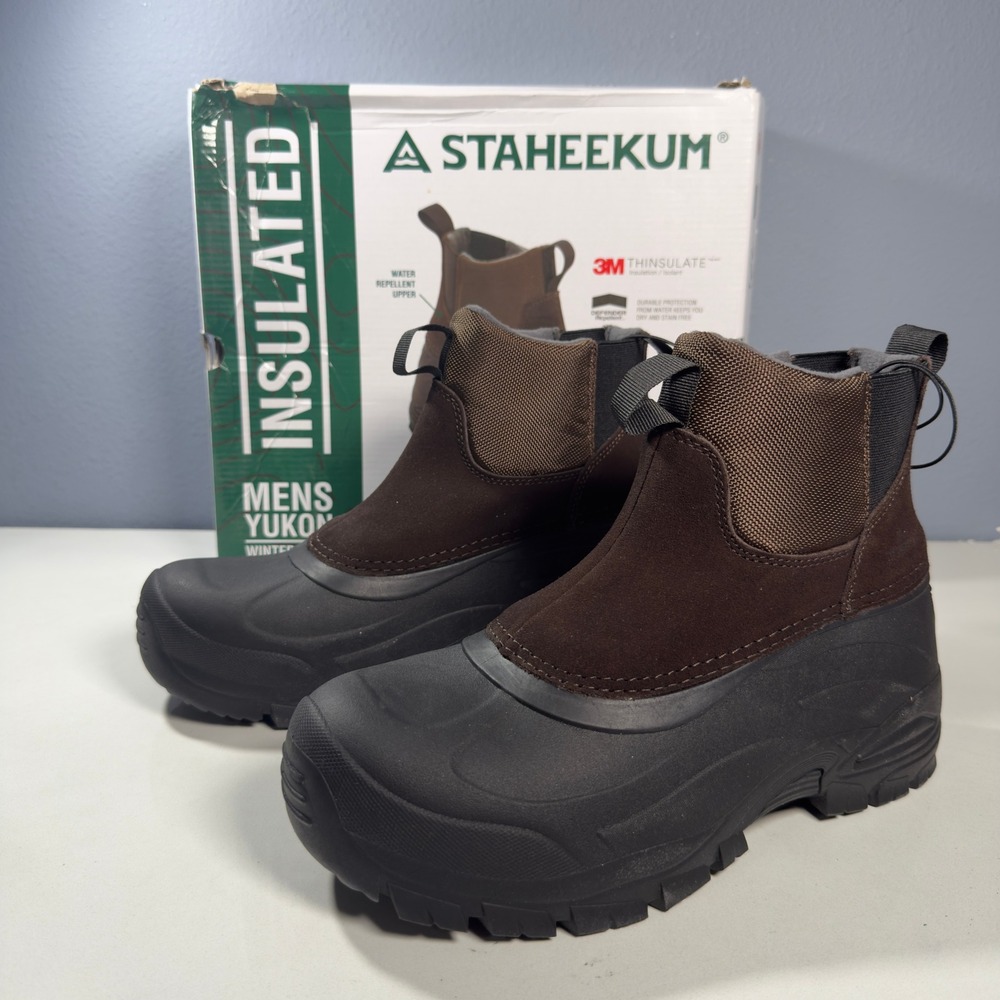 Staheekum Yukon Winter Boot Mens Size 9 Brown NIB 3M Insulated Waterproof Suede